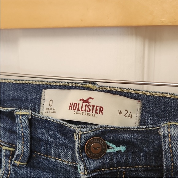 Hollister Denim Jeans perfect like new dark blue skinny size 0 w 24 Like NEW - Picture 5 of 5